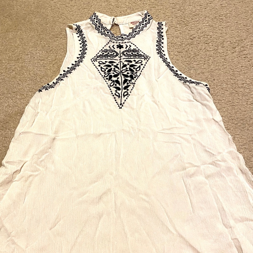 Mossimo High Neck Tank Top with Embroidery Detail